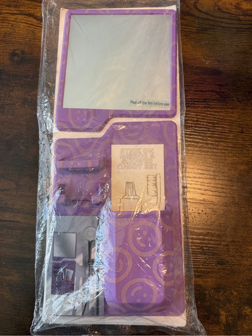 Stick-On Mirror & Shower Caddy Set. - Picture 1 of 5